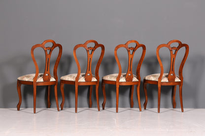 4x Traumhafte Louis Philippe Stühle um 1880 Chippendale Stuhl Set Antik Sekretär Stühle