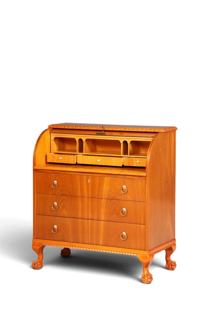 Traumhafter Rollladen Sekretär um 1930 Büro Kommode echt Holz Barock Stil Schreibtisch Bürokommode