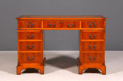 G616 Finish cm Wunderschöner Englischer Schreibtisch Englisch Eibe Desk Leder Auflage Antik Stil Bürotisch Office Desk (Kopie)