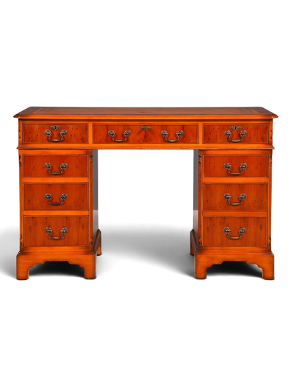 G616 Finish cm Wunderschöner Englischer Schreibtisch Englisch Eibe Desk Leder Auflage Antik Stil Bürotisch Office Desk (Kopie)