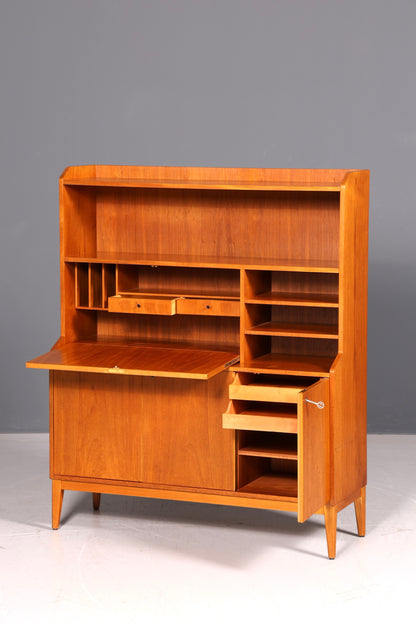 Wunderschöner Mid Century Sekretär Highboard Vintage Schrank Schreibklappe Holz Regal Retro 60er Skandinavisch