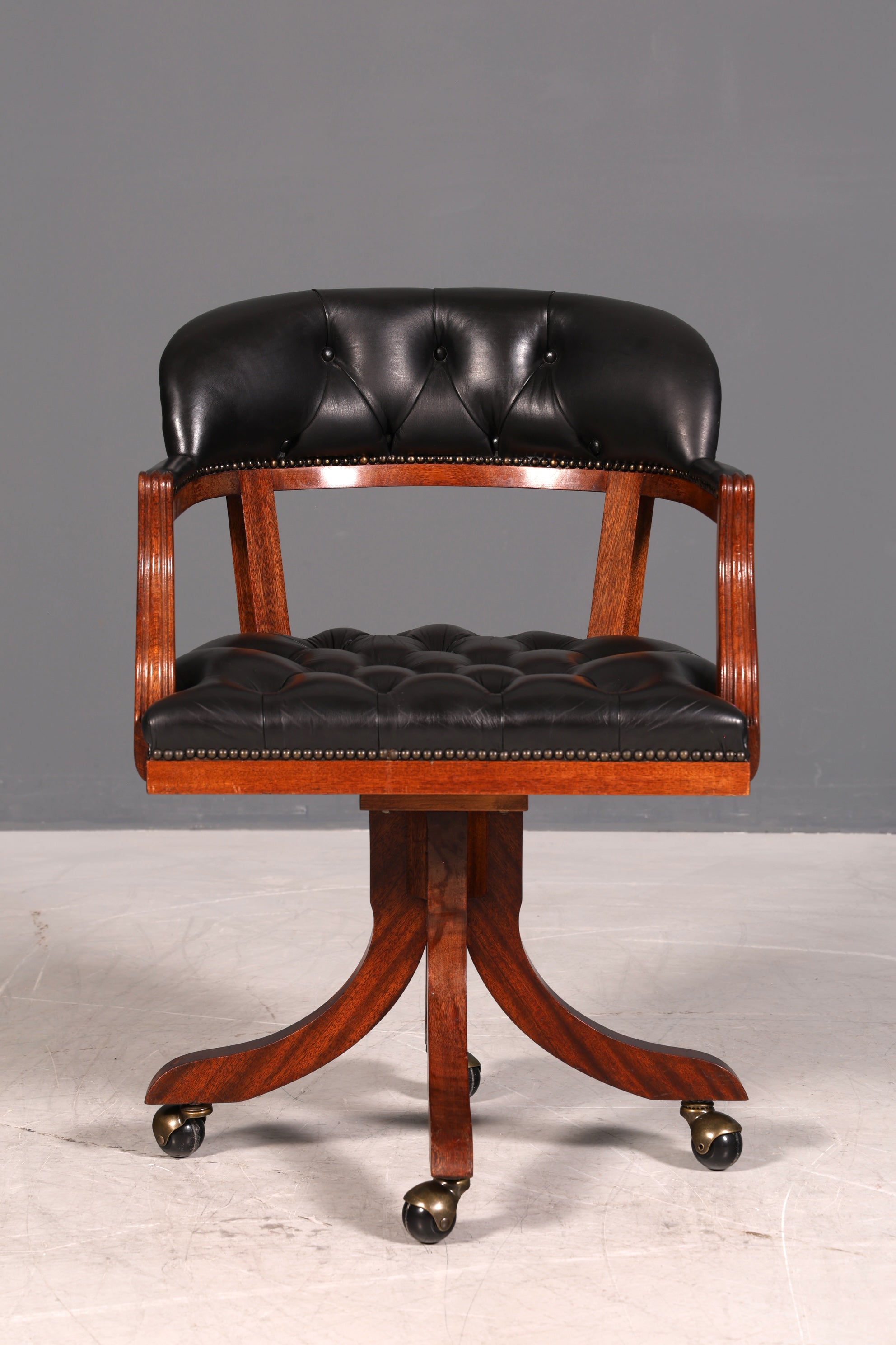 Wunderschöner Englischer Bürostuhl Captain Chair Englisch echt Leder Sessel Bürosessel