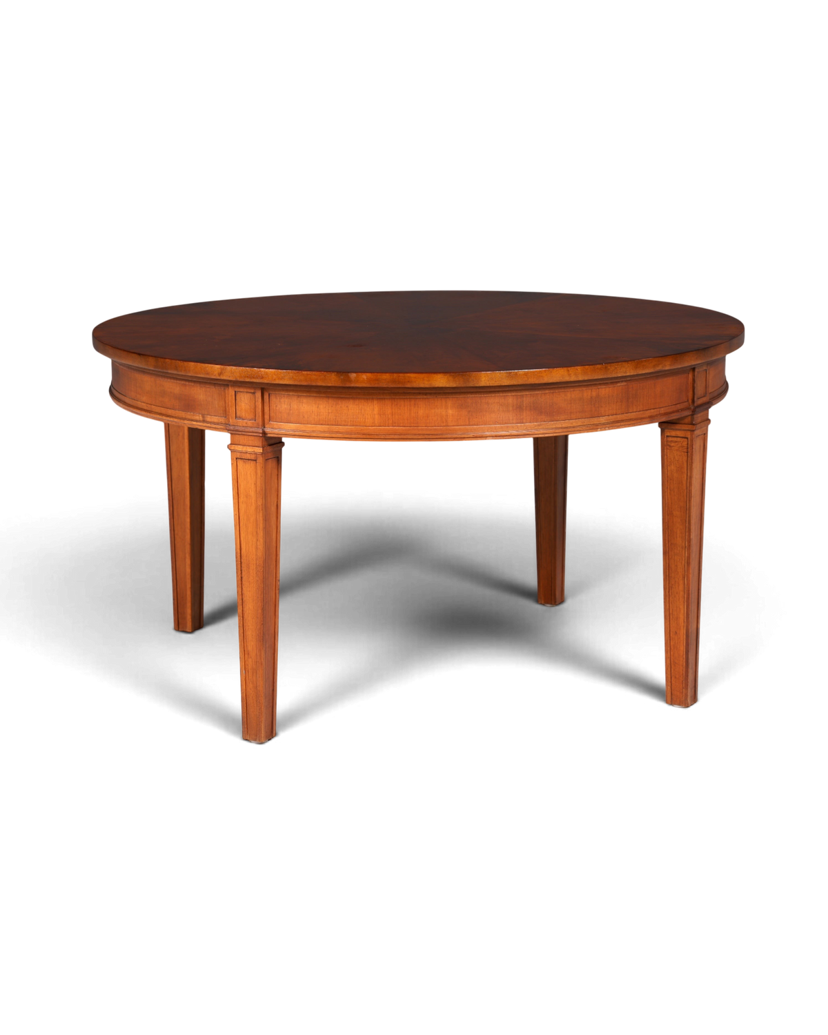 Hauptstadt Möblerei runder englischer Couchtisch aus dunklem Echtholz im Vintage Design mit eleganter Maserung