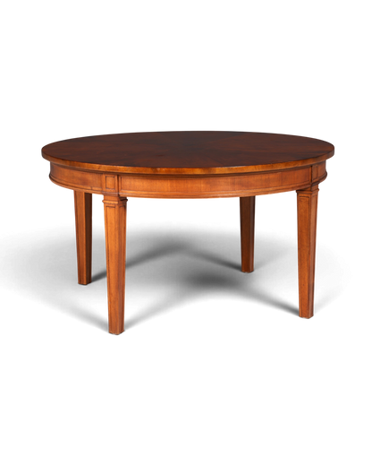 Hauptstadt Möblerei runder englischer Couchtisch aus dunklem Echtholz im Vintage Design mit eleganter Maserung