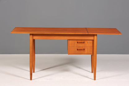 Wunderschöner Mid Century Schreibtisch Danish Design Teak Holz Bürotisch ausklappbarer Office Table Tisch