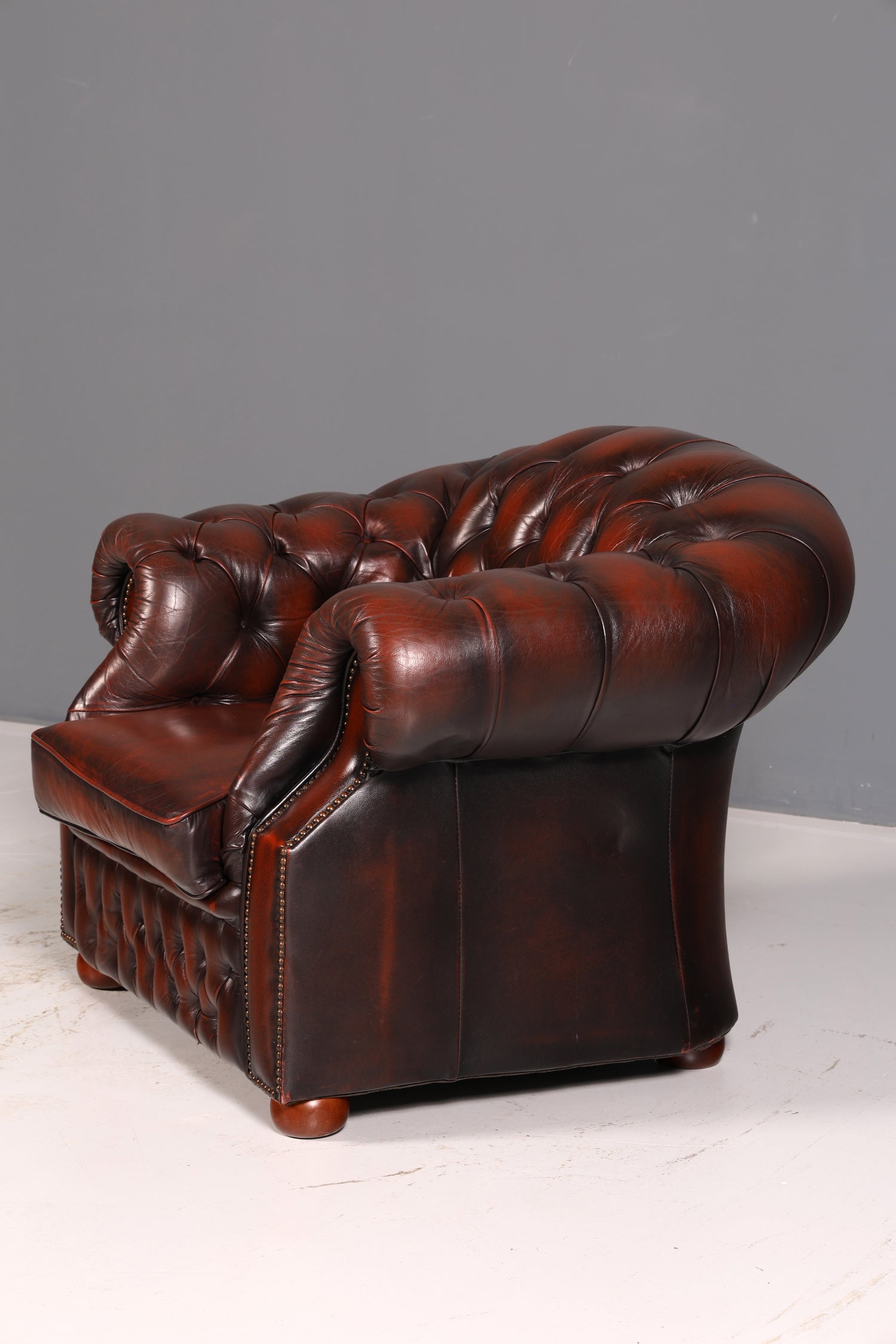 Wunderschöner Original Chesterfield Centurion Sessel Englischer Armlehnsessel Echt Leder Herrensessel Vintage 1 von 2