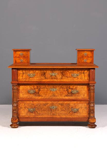 Wunderschöne Gründerzeit Kommode Louis Philippe Nussbaum Schubladenkommode Sideboard Antik um 1880