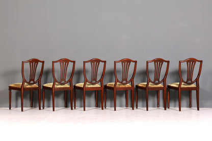 6x Traumhafte Stühle im Gustavianischen Stil Englisch Küchenstühle Antik Stuhl Set Esszimmer