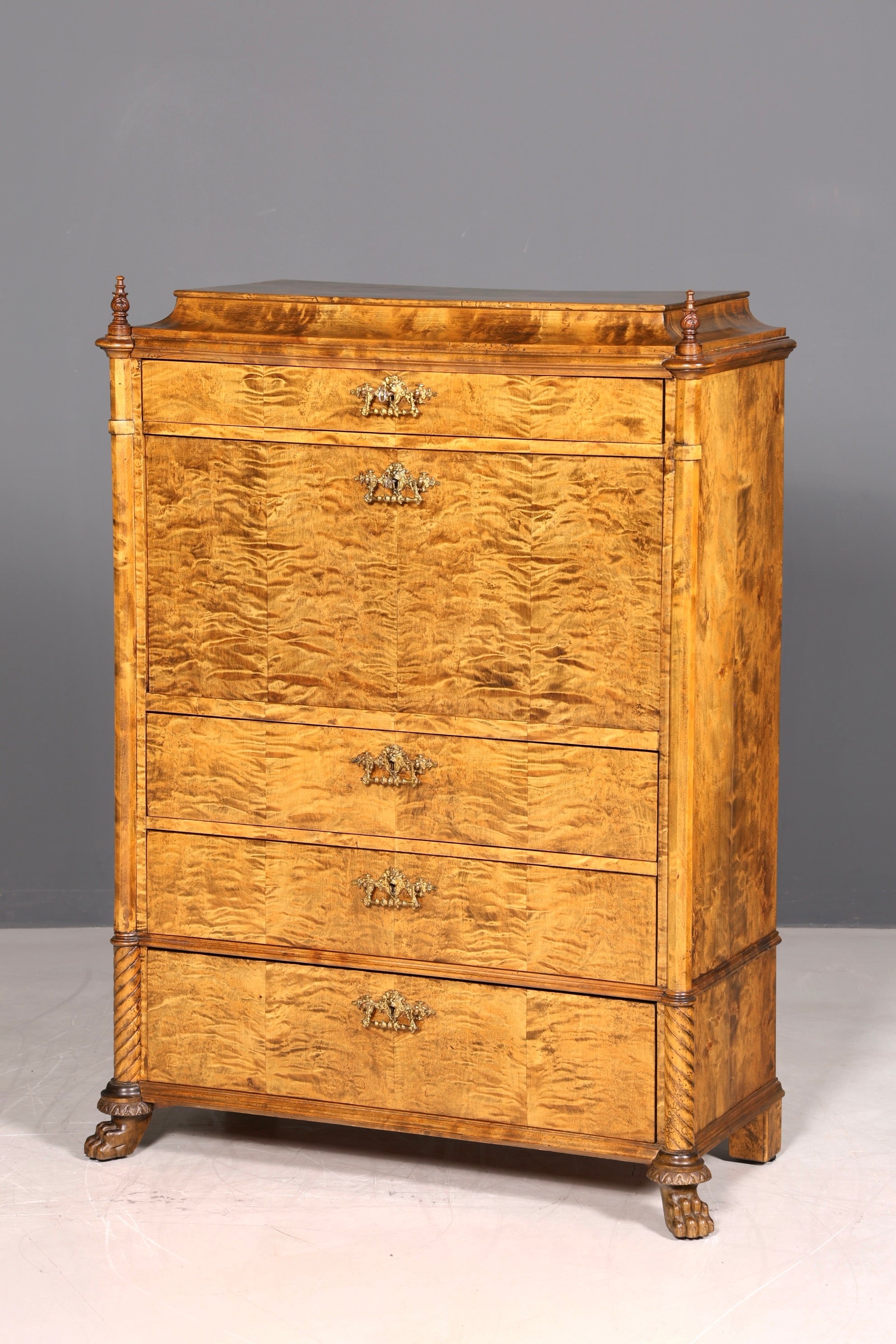 G545 Finish cm Stilvoller Biedermeier Sekretär Louis Philippe Vertiko Antik Kommode Schreibkommode Office Desk (Kopie)