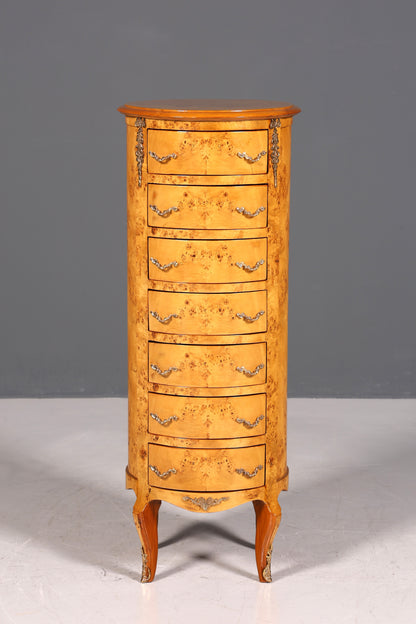 Traumhafte Barock Stil Kommode Antik Stil Louis XV Vertiko Birke Highboard Schubladenkommode