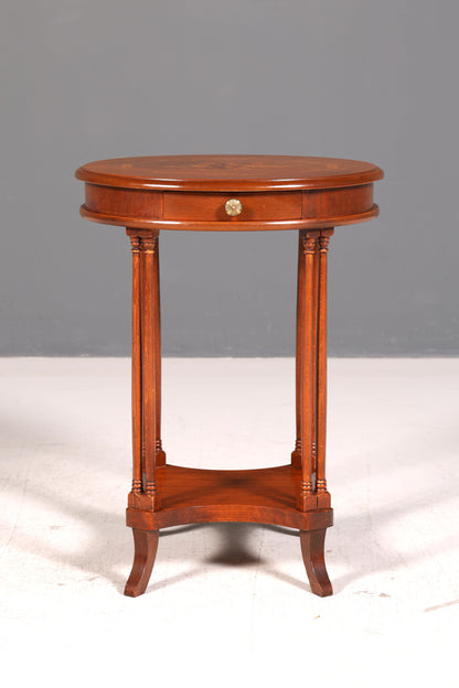 Wunderschöner Italienischer Sorrento Beistelltisch Étagère 1940er Nussbaum Wurzelholz Intarsien Antik Vintage Telefontisch