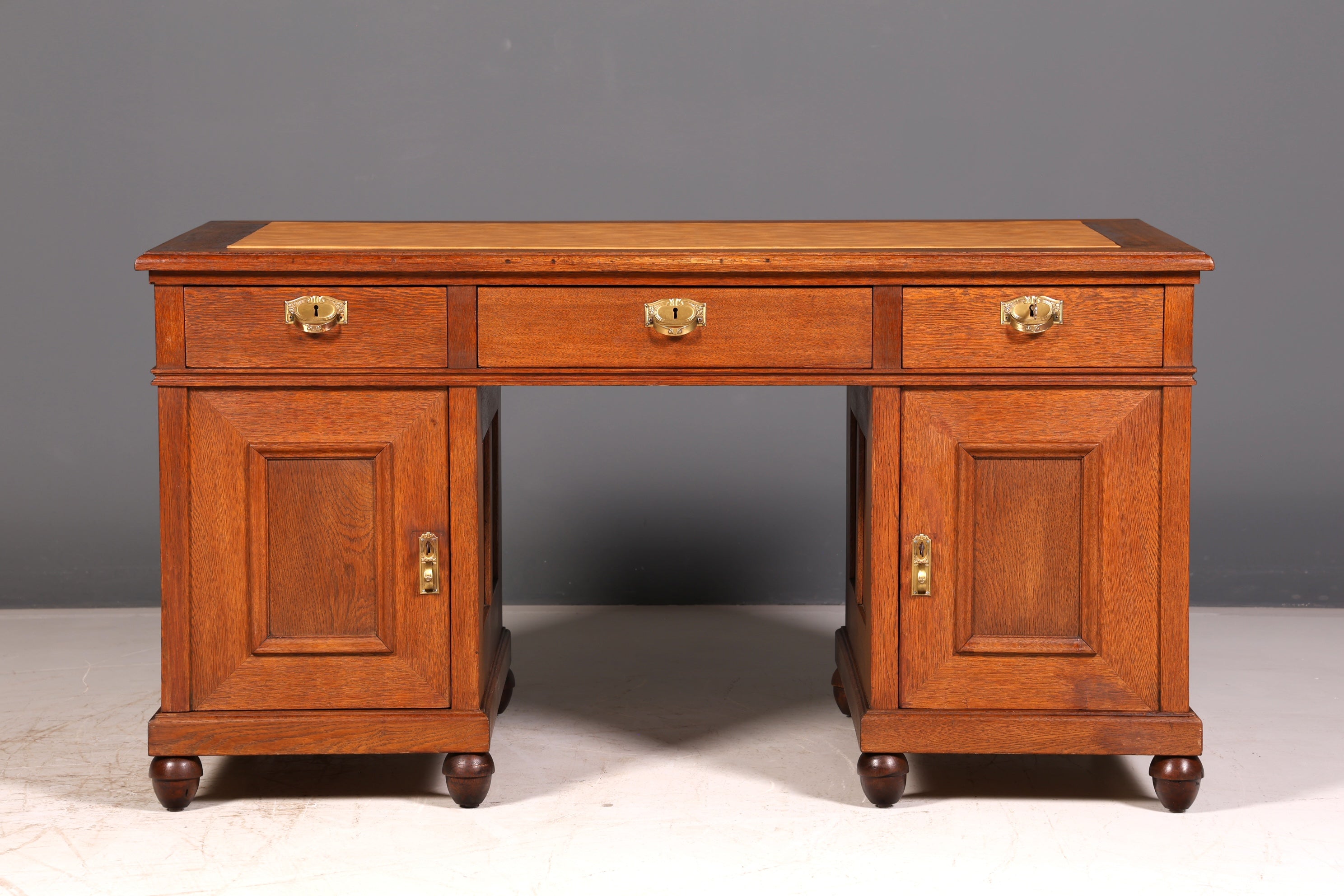 Traumhafter Jugendstil Schreibtisch Eiche Gründerzeit Bürotisch Echt Holz Desk Office Table Antik Vintage