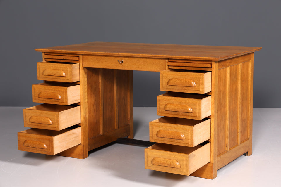 Stilvoller Bauhaus Schreibtisch echt Holz Bürotisch Antik Jugendstil Tisch