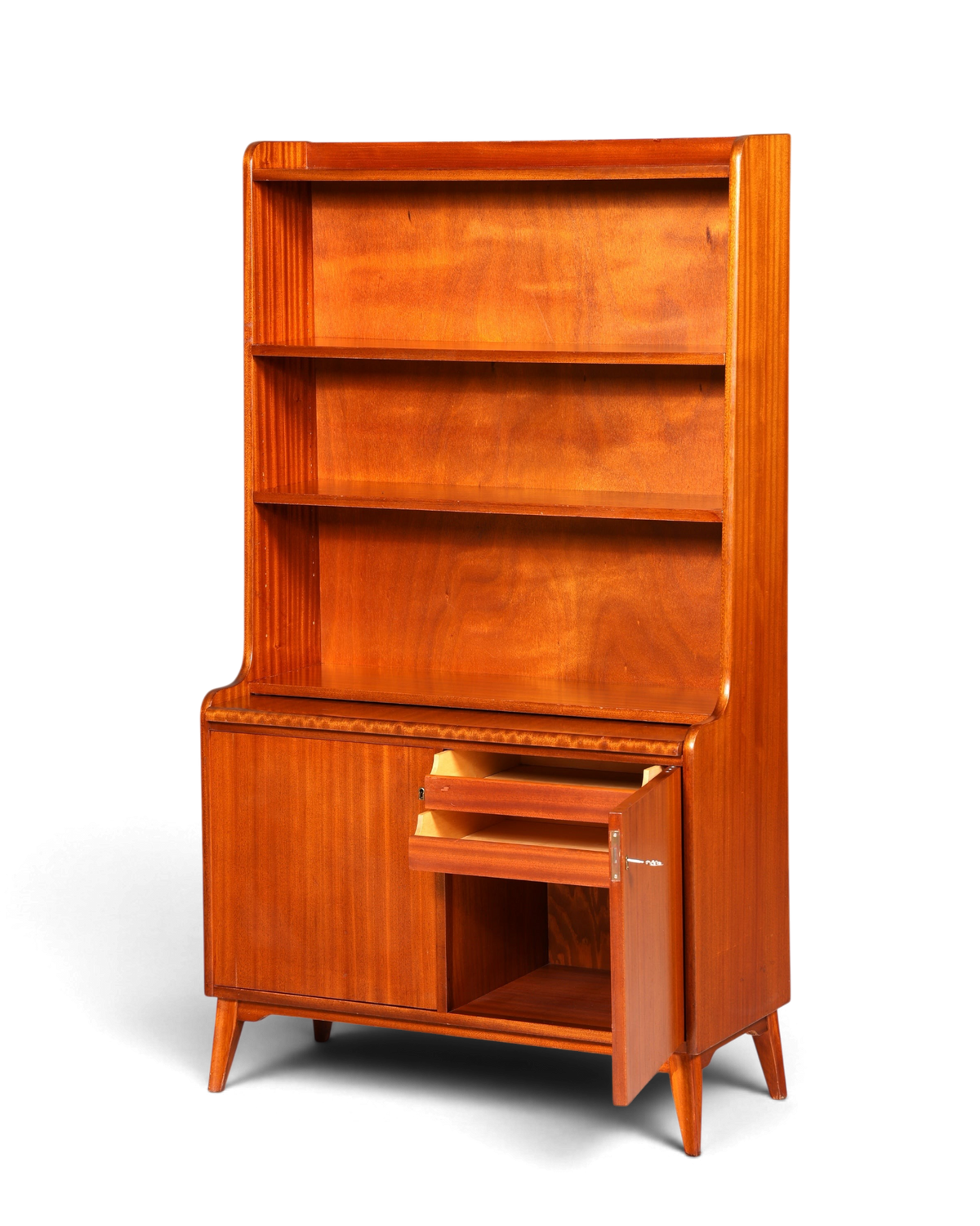Wunderschöner Mid Century Schrank Bücherregal Vintage Sekretär Highboard Holz Regal 60s