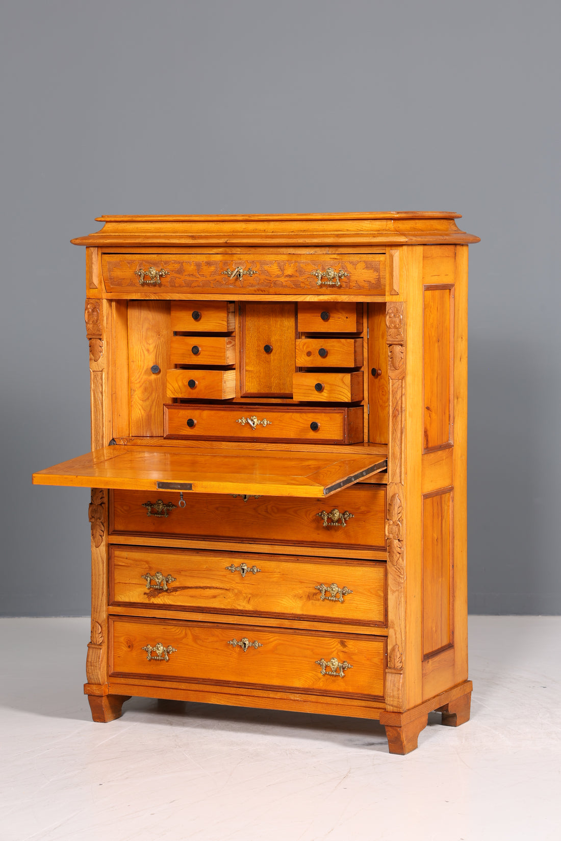 Wunderschöner Gründerzeit Sekretär Vertiko Highboard Louis Philippe Kommode Sekretär Schrank um 1880