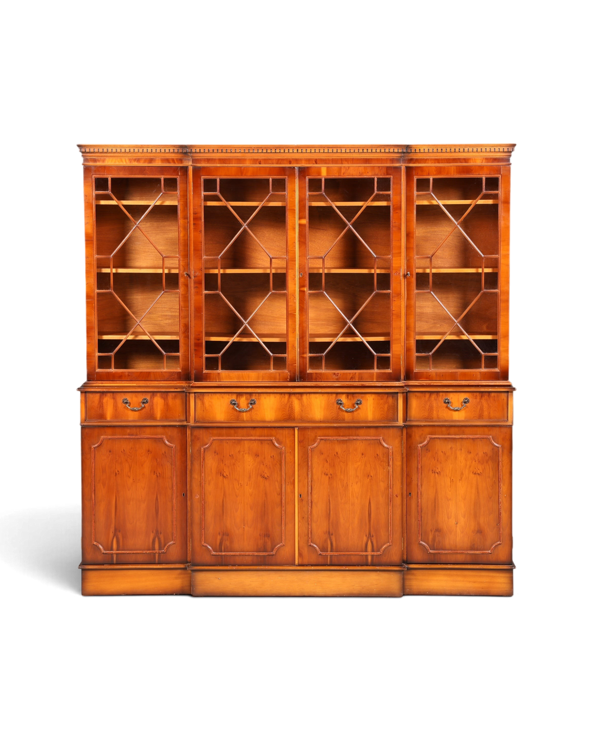 Wunderschöne Englische Vitrine Bücherschrank Buffet Antik Stil Eibe Glasvitrine Bibliothek