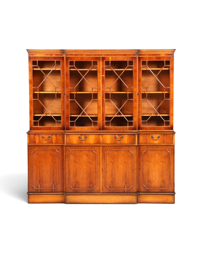 Wunderschöne Englische Vitrine Bücherschrank Buffet Antik Stil Eibe Glasvitrine Bibliothek