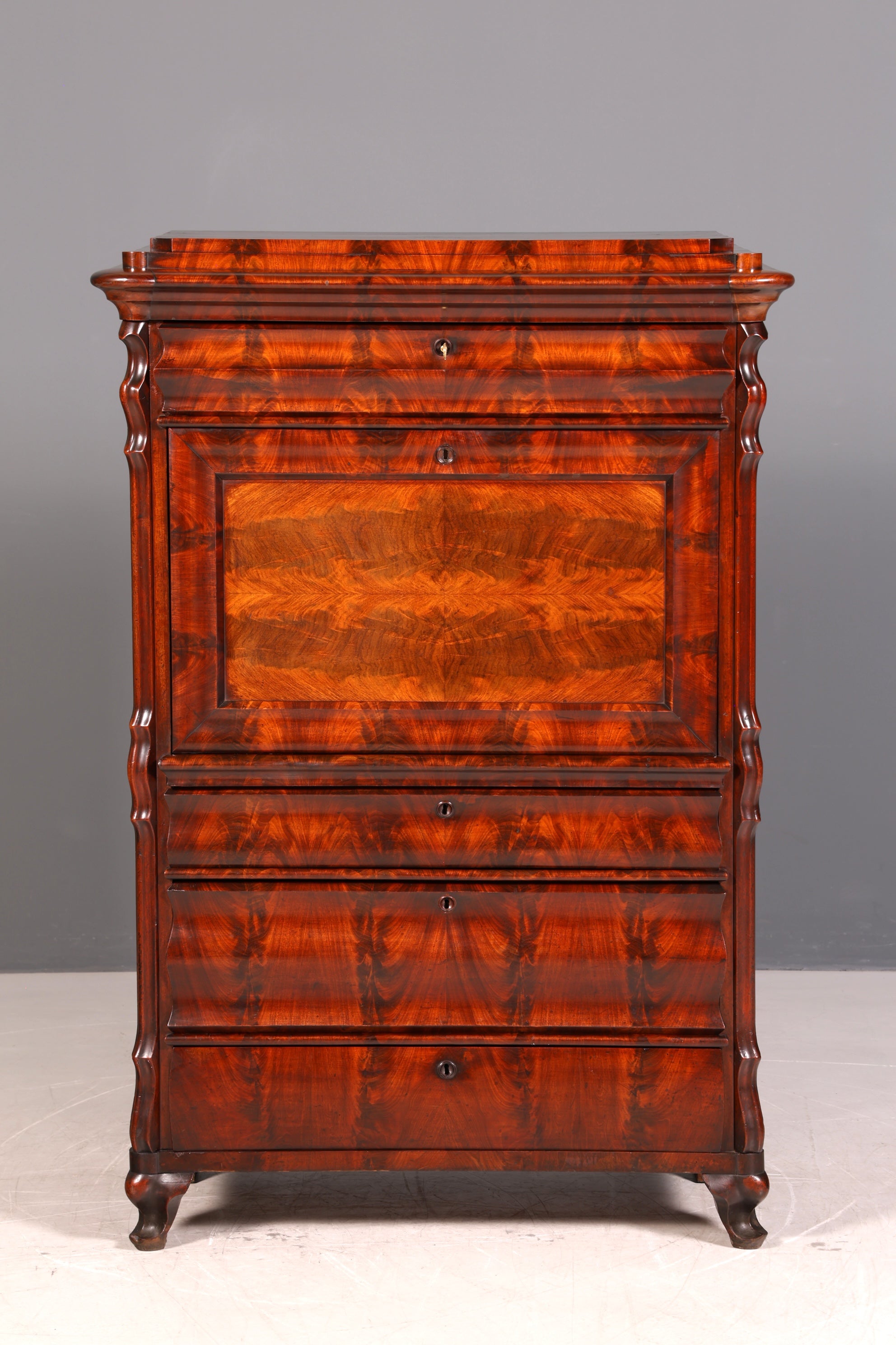 Wunderschöner Louis Philippe Sekretär Vertiko Highboard Schreibsekretär Biedermeier Massivholz um 1880