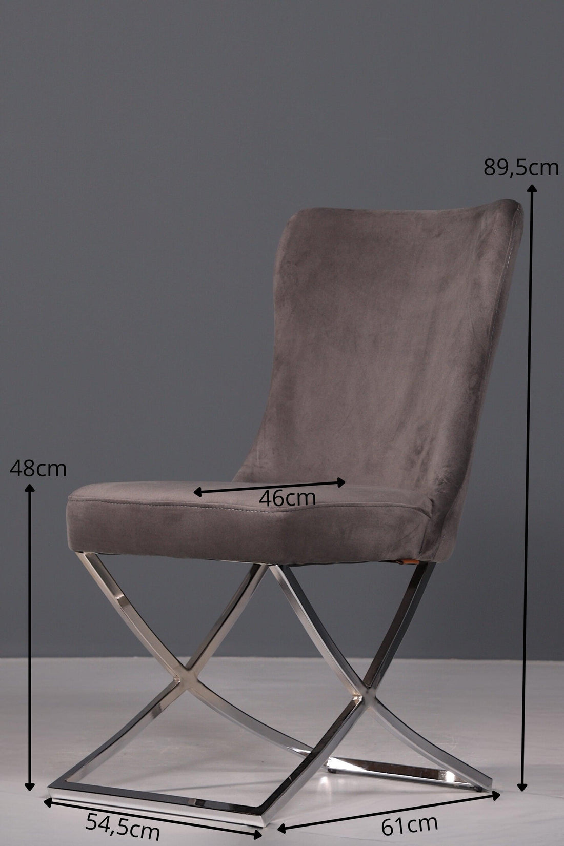 Edler Chesterfield Stil Samtstuhl &quot;Valencia&quot; in Grau
