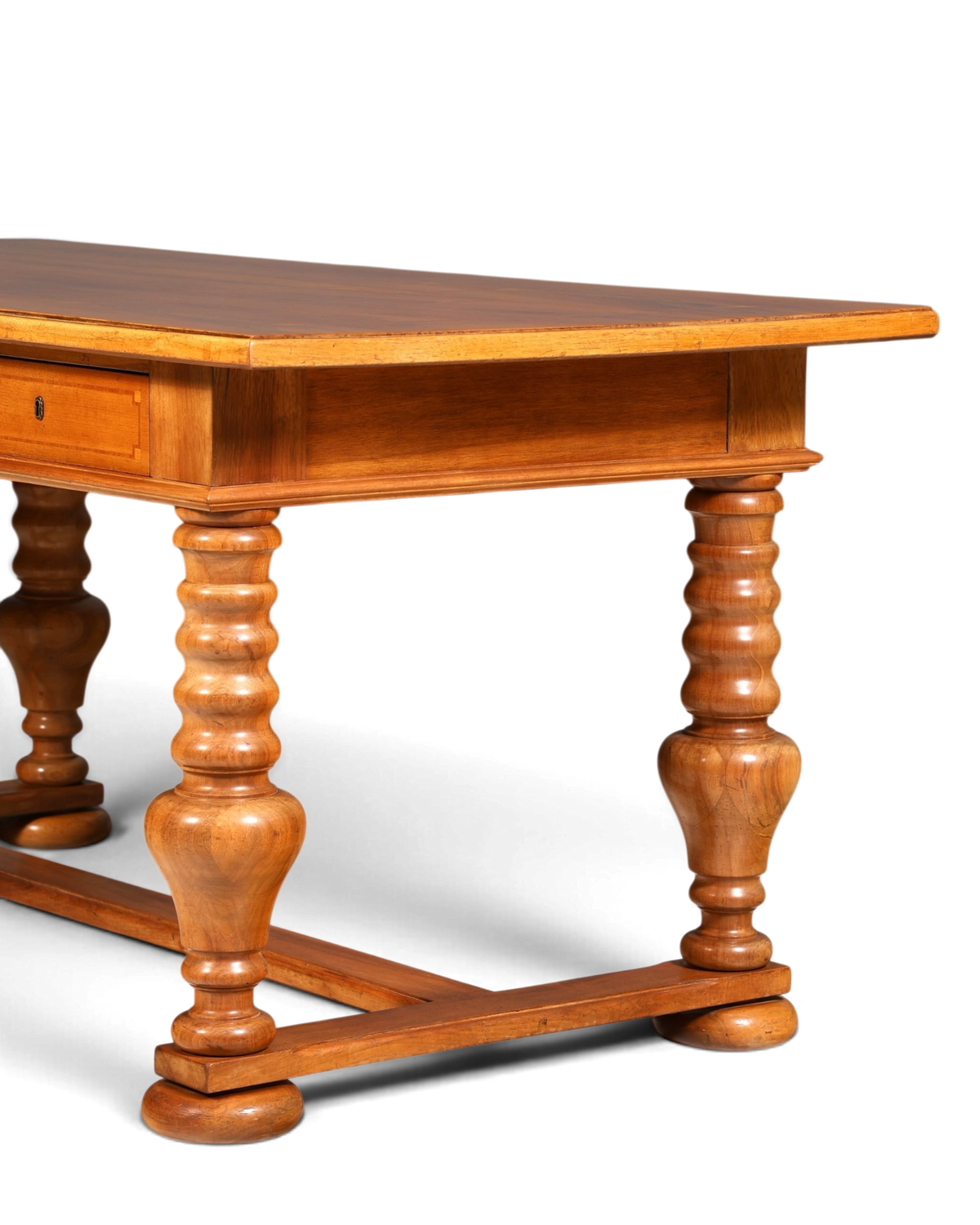Hauptstadt Möblerei Schreibtisch aus massivem Holz mit gedrechselten Beinen und H839 Finish