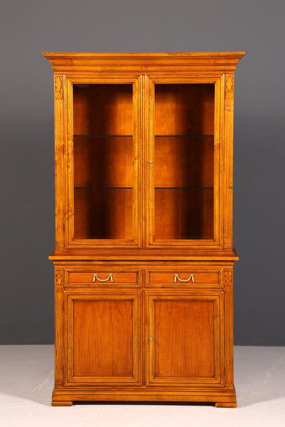 Edle Original Selva Vitrine Antik Stil massiv Holz Buffet Villa Borghese Schrank Bibliothek
