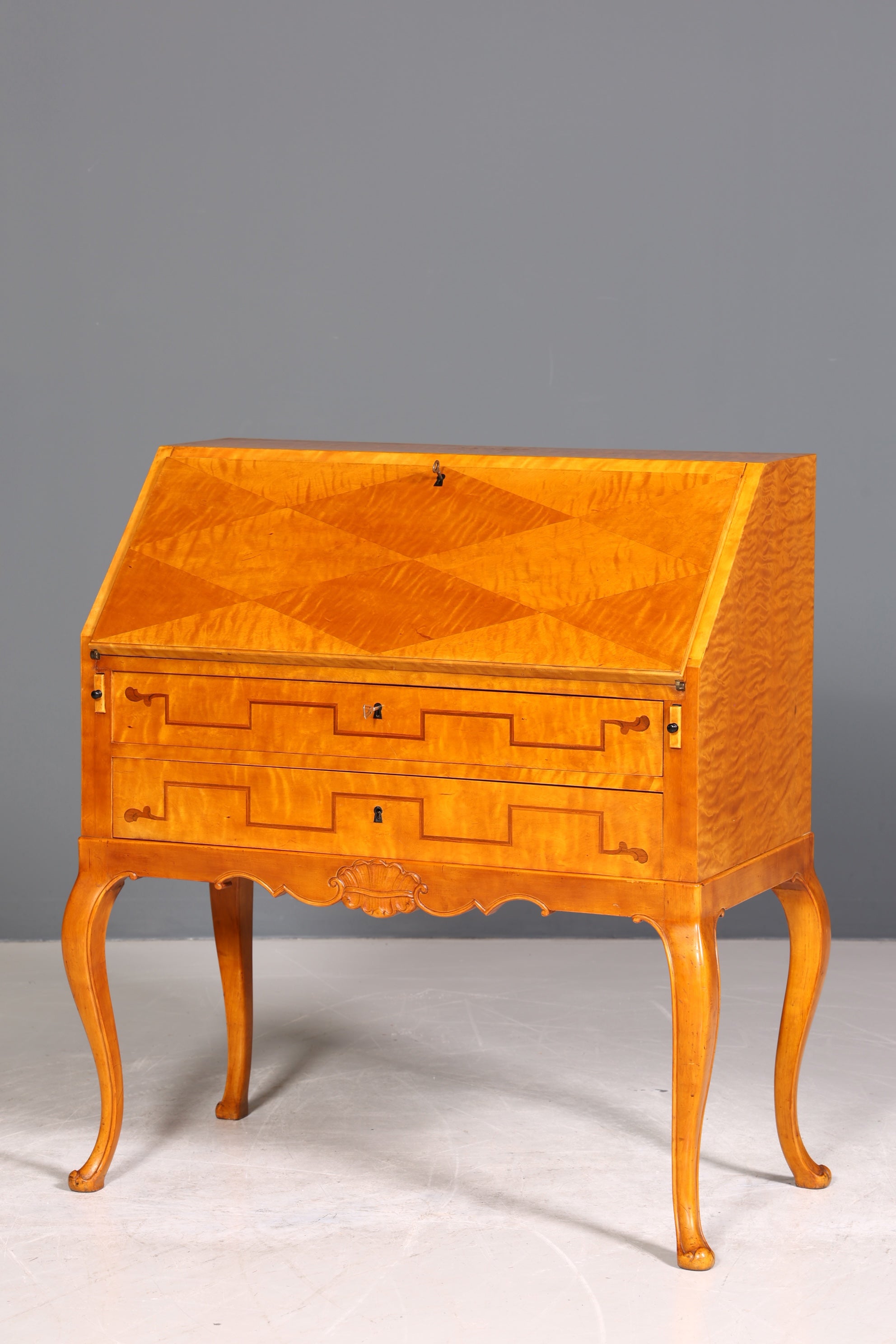 Edler Sekretär Chippendale Stil Antik um 1940 Büro Barock Stil Kommode Schreibkommode