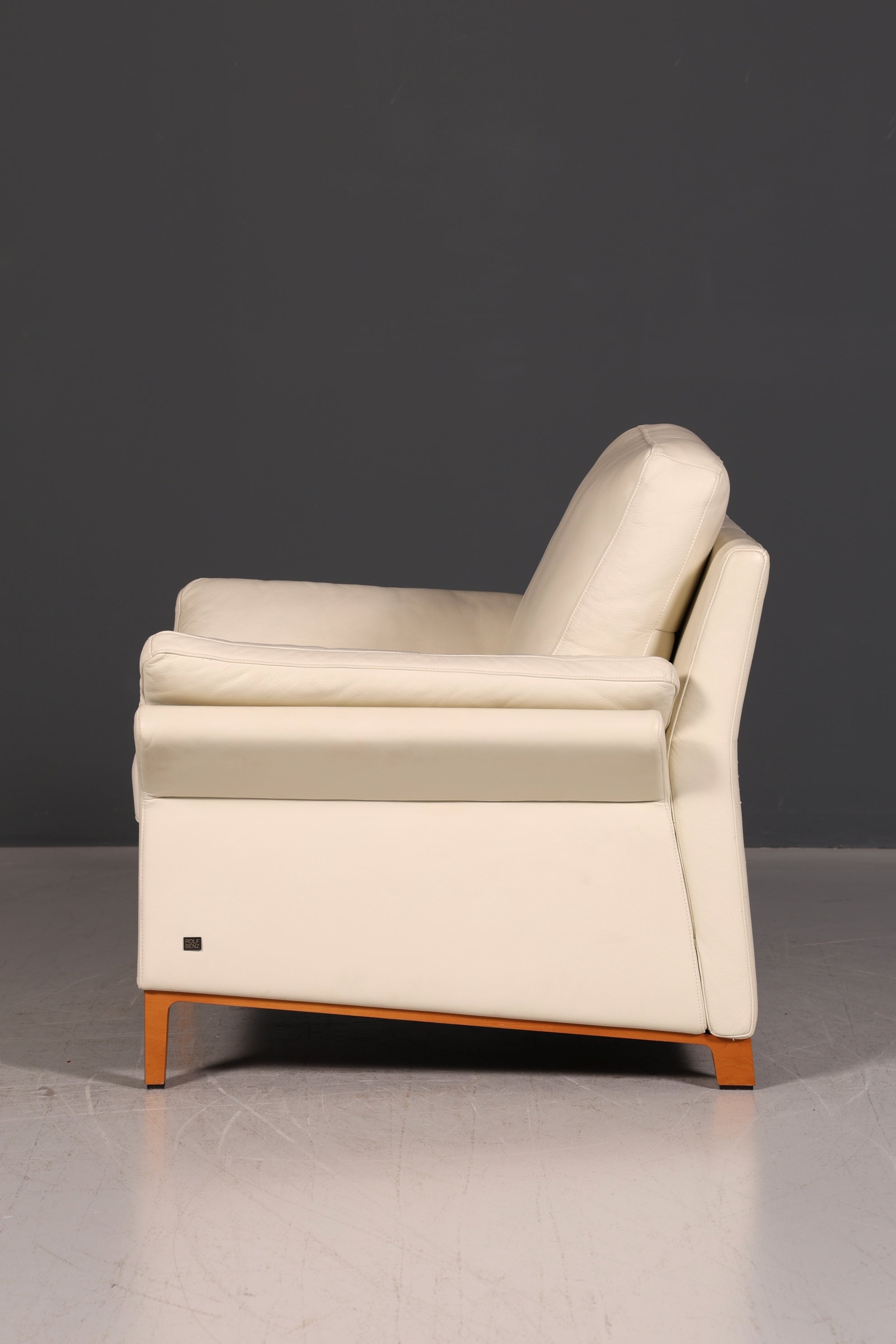Wunderschöner Original Rolf Benz Sessel Modell 3300 Creme Echtleder Ledersessel Designer Loungesessel