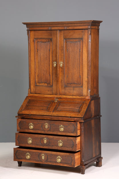 Beeindruckender Biedermeier Sekretär Louis Seize Aufsatzsekretär um 1810 Schreibkommode Büroschrank Kommode