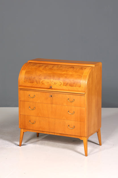 Wunderschöner Mid Century Rollladen Sekretär echt Holz Büro Schrank Vintage Schreibkommode