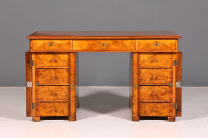 Wunderschöner Art Deco Schreibtisch Nussbaum Antik Massiv Holz Bürotisch Office Table Vintage