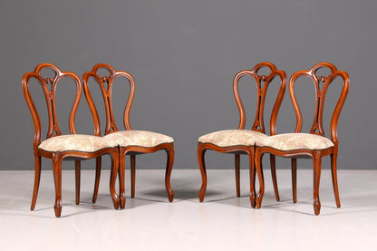 4x Traumhafte Louis Philippe Stühle um 1880 Chippendale Stuhl Set Antik Sekretär Stühle