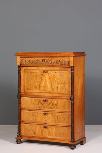 Stilvoller Gründerzeit Sekretär Vertiko Jugendstil Highboard Louis Philippe Kommode um 1880