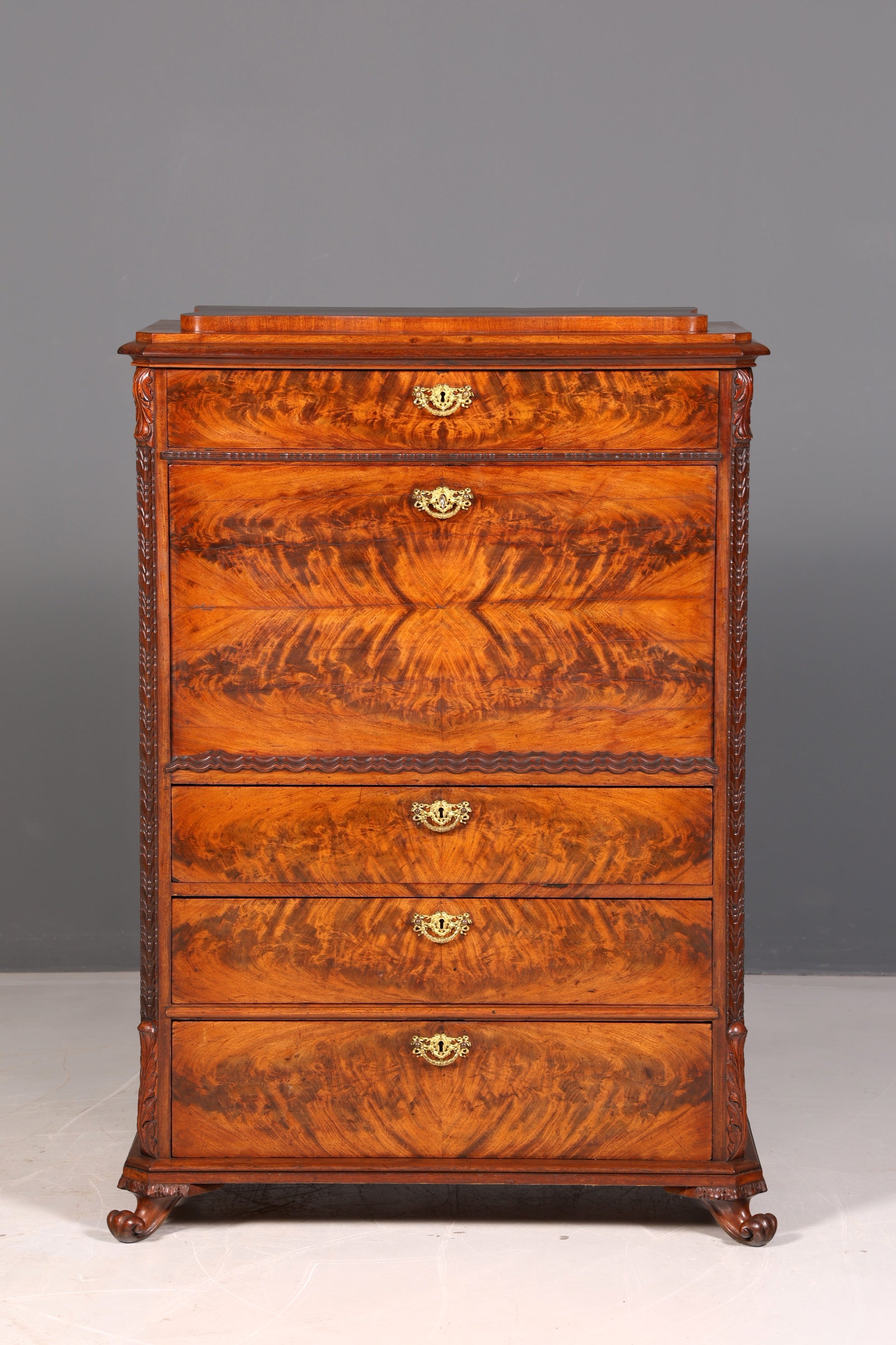 Stilvoller Louis Philippe Sekretär Vertiko Gründerzeit Kommode Schubladenkommode Antik um 1880 Chiffoniere