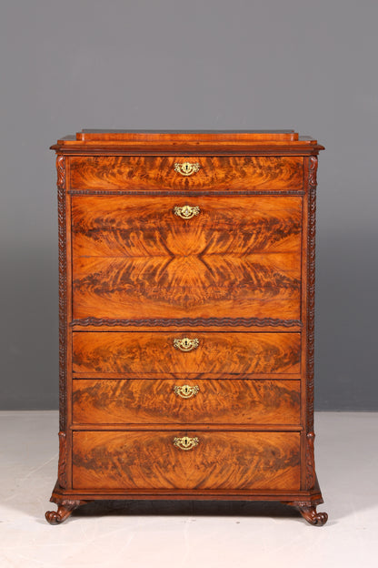 Stilvoller Louis Philippe Sekretär Vertiko Gründerzeit Kommode Schubladenkommode Antik um 1880 Chiffoniere