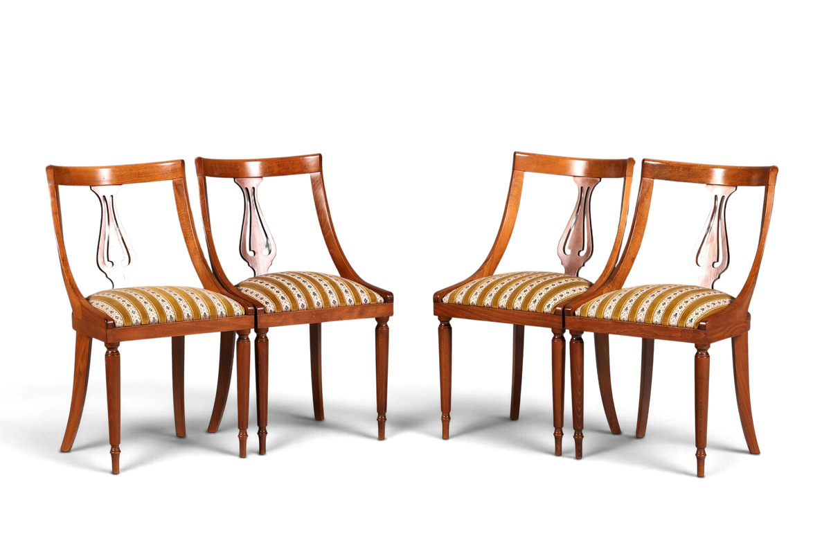 4x Edle Englische Stühle Englisch Dining Chairs Antik 60er Jahre Regency Küchenstühle Stuhlset