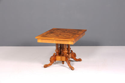 Traumhafter XXL Gründerzeit Tisch Kulissentisch ausziehbarer Louis Philippe Esstisch Wurzelholz Antik