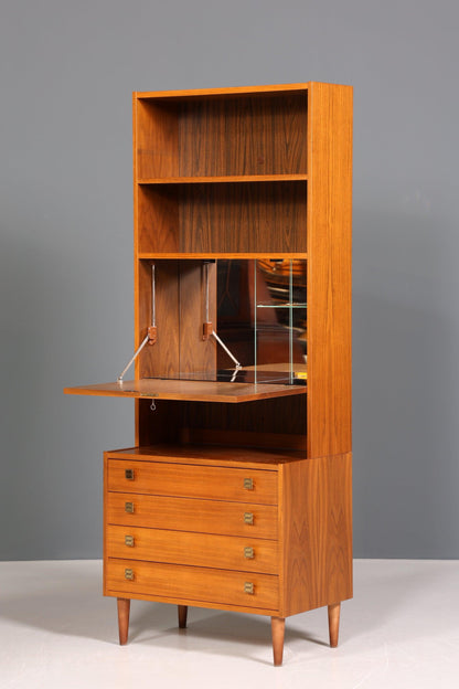 Wunderschönes Mid Century Regal Teak Holz Danish Design Bar Schrank Retro Kommode Bücherregal 60s