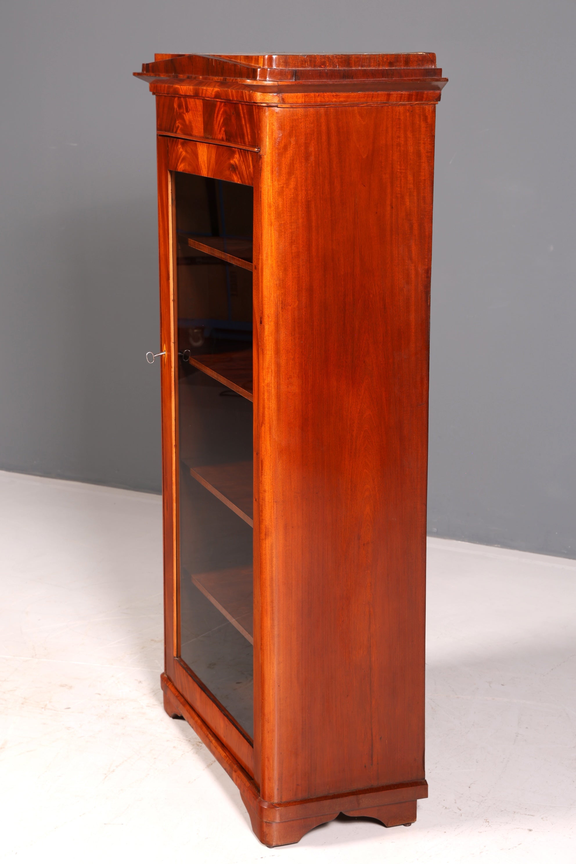Traumhafte Louis Philippe Vitrine Antik Biedermeier Schrank Echt Holz um 1880 Glasvitrine Vintage