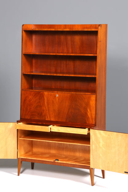 F184 Finish Wunderschöner Mid Century Schrank Bücherregal Vintage Sekretär Highboard Holz Regal