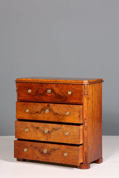 Beautiful Louis Philippe Secretary Vertiko Wilhelminian style walnut antique chest of drawers around 1880