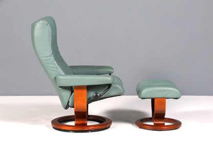 Original Stressless Ekornes Relax Sessel mit Hocker echt Relaxsessel Leder Komfort Design Holz