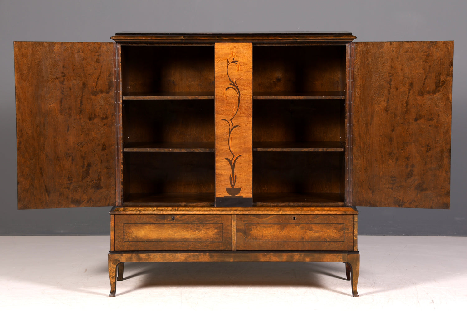 G068 Finish cm Stilvoller Original Art Deco Schrank Vertiko Sideboard um 1930 Highboard Kommode