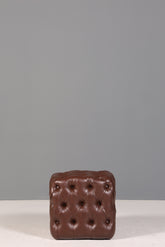 Edler Chesterfield Stil Hocker Fusshocker UK Braun Fussablage