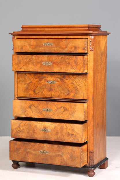 Wunderschöner Louis Philippe Sekretär Chiffoniere um 1880 Gründerzeit Vertiko Schrank Semainier