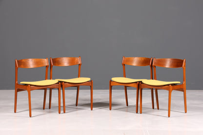 4x Original Erik Buch Stühle von Oddense Maskinsnedkeri A-S  Mid Century Danish Design Teak Holz Esszimmer Stühle Küchenstühle