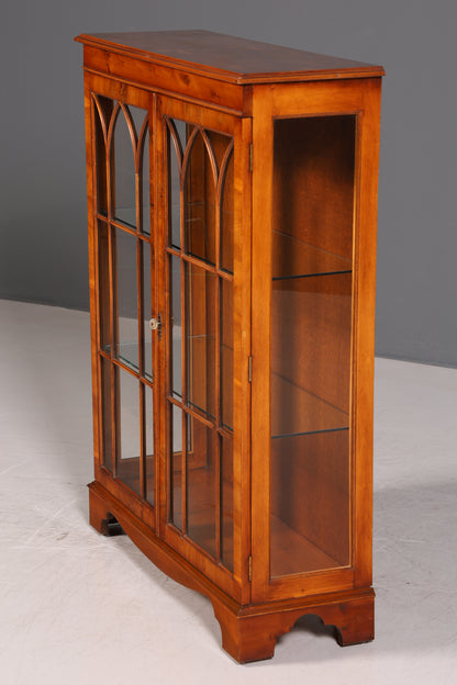 Traumhafte Englische Vitrine Bücherschrank Glasvitrine Antik 60s Eibe Vitrinenschrank Schrank Vintage