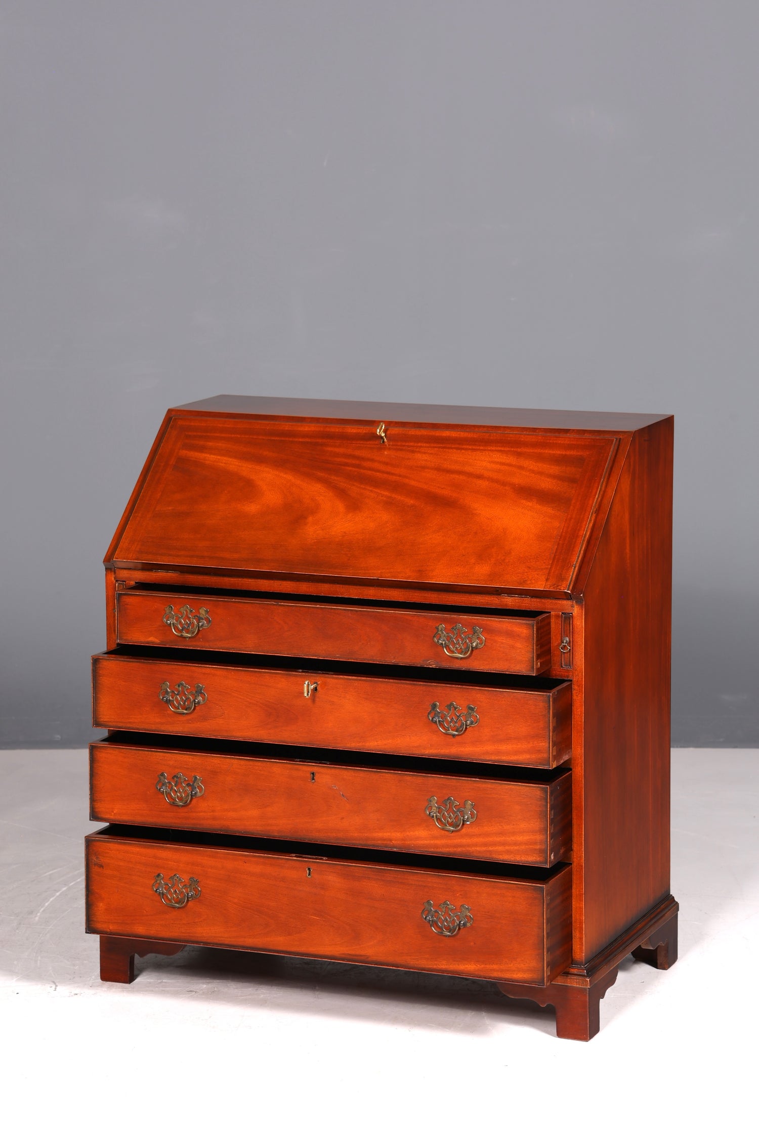 Wunderschöner Englischer Sekretär Schreibkommode echt Lederauflage Schreibtisch Kommode