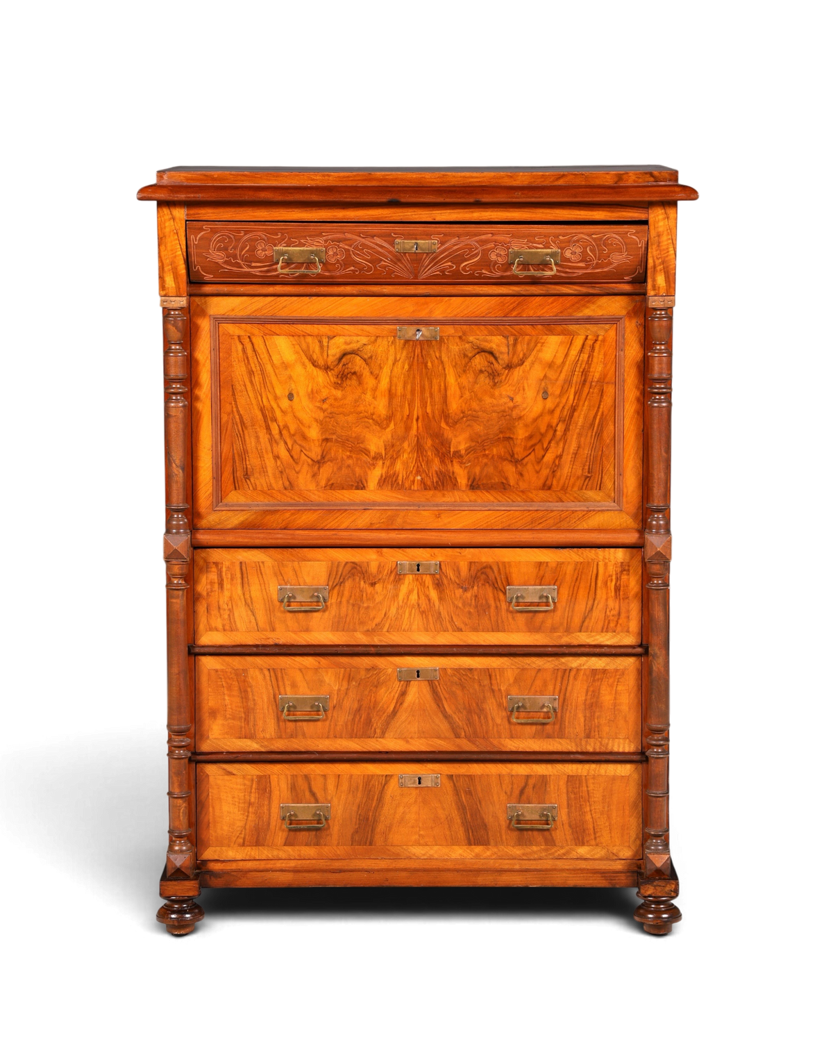 G782 Finish Wunderschöner Gründerzeit Sekretär Kommode Jugendstil Schubladenkommode Antik Vertiko (Kopie)