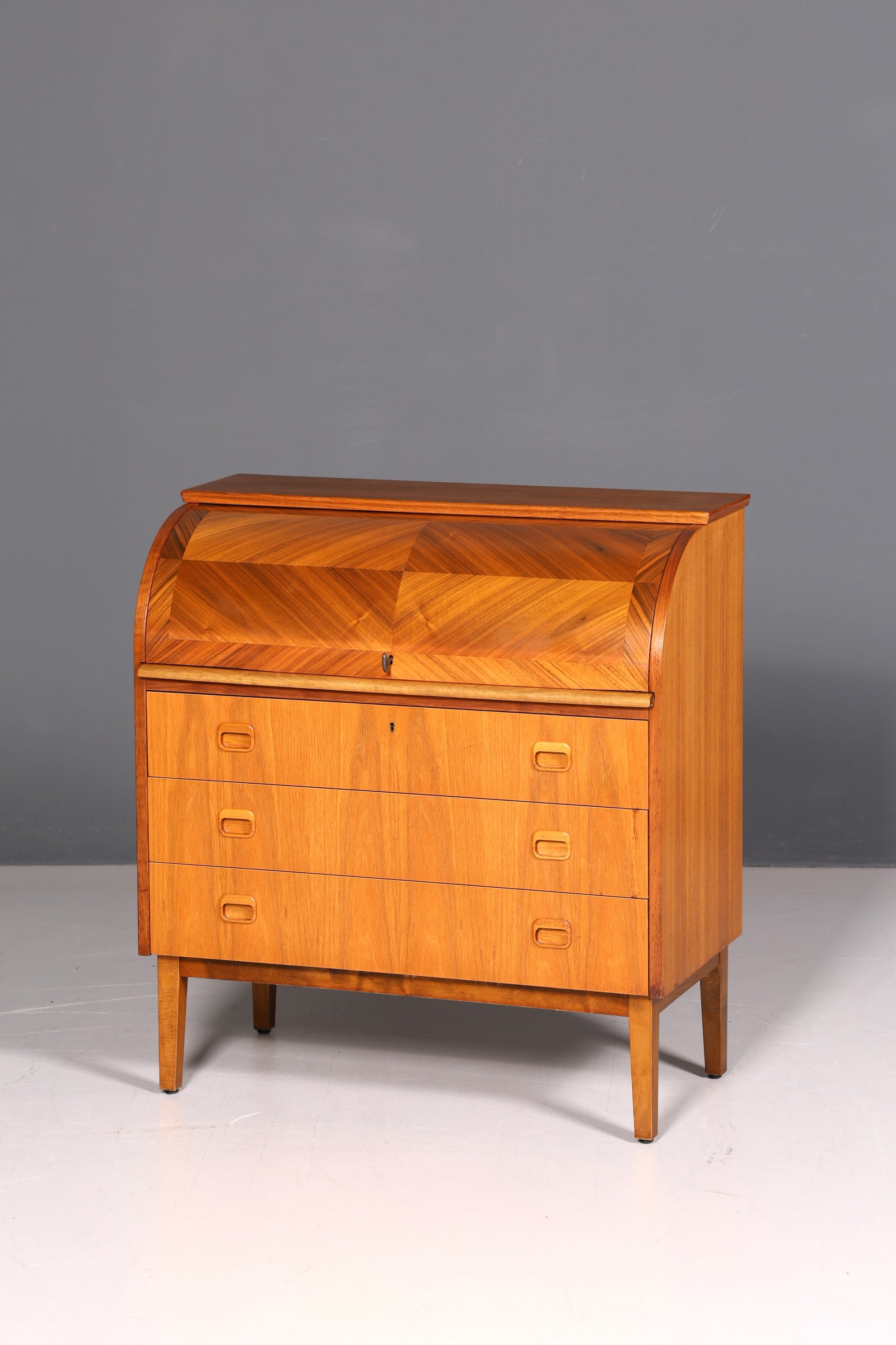 Wunderschöner Mid Century Rollladen Sekretär Danish Design Schreibkommode 60er Jahre