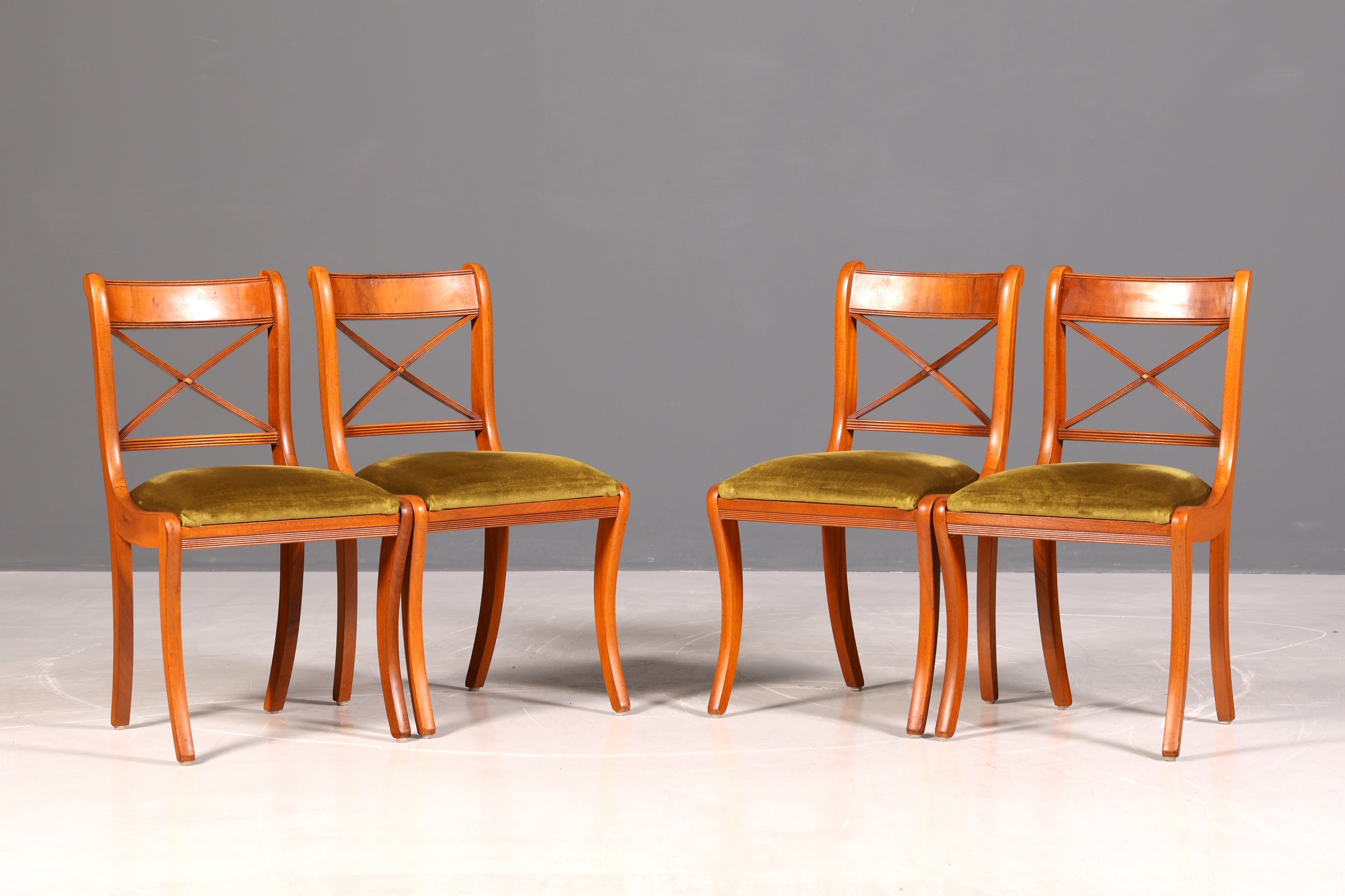 G789 Finish 4x Edle Englische Stühle Englisch Dining Chairs Antik 60er Jahre Regency Küchenstühle Stuhlset (Kopie 2)